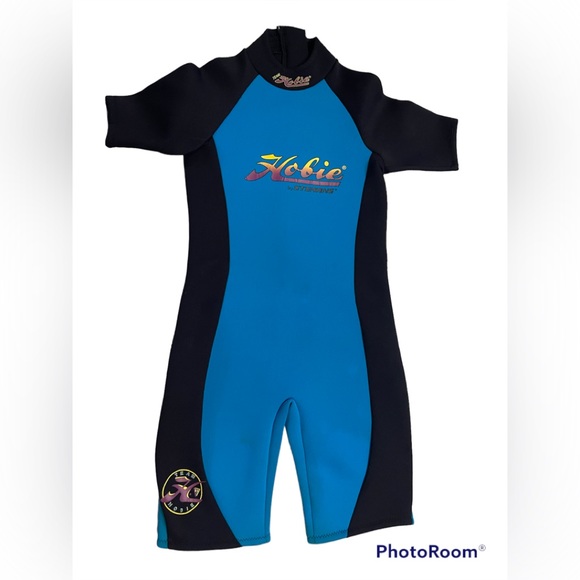Hobie Wetsuit by Stearns Size L Mens Black Teal Short Sleeve Shorty Spring As Is - Picture 1 of 10